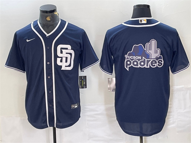 Men's San Diego Padres Navy Team Big Logo Cool Base Stitched Baseball Jersey Men's San Diego Padres Navy Team Big Logo Cool Base Stitched Baseball Jersey